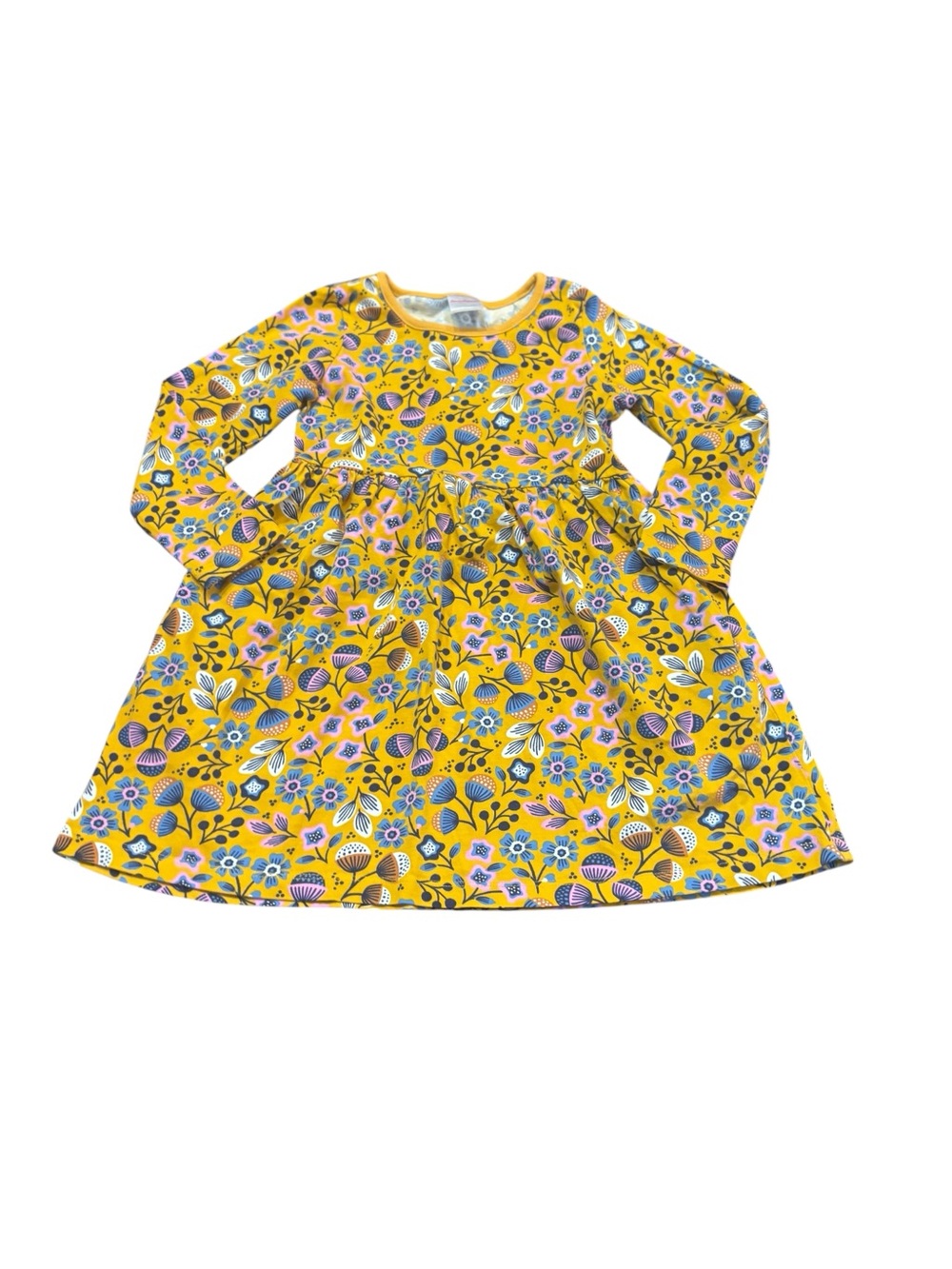 Hannah Andersson Size 5 Girls' Yellow Floral Long-Sleeve Dress